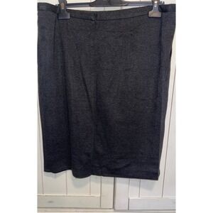 LUISA CERANO Germany Lined Plaid Pencil Skirt Grey SZ 14 USA Business Luxury